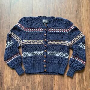 Vintage Lands’ End 100% Wool Cardigan – Made in England